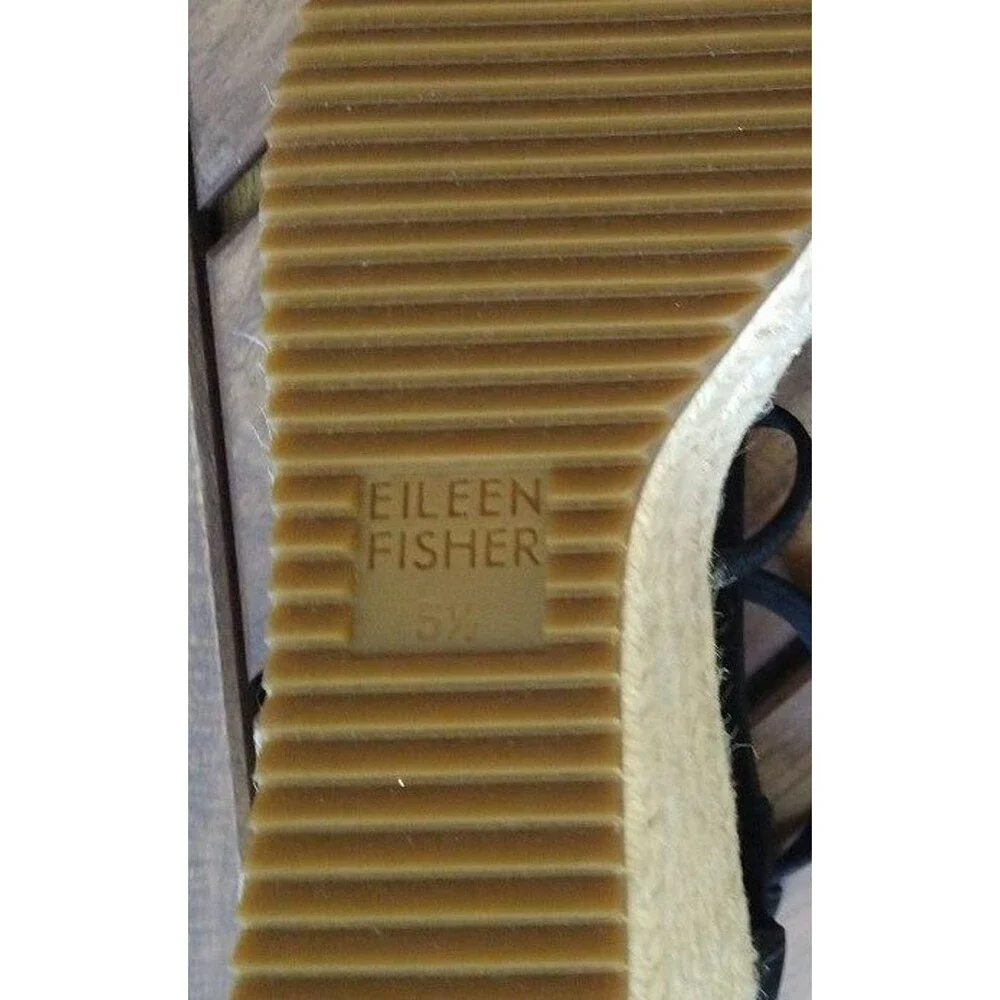 Eileen Fisher espadrille  sandals Classic black size 5.5 Beachy Summer